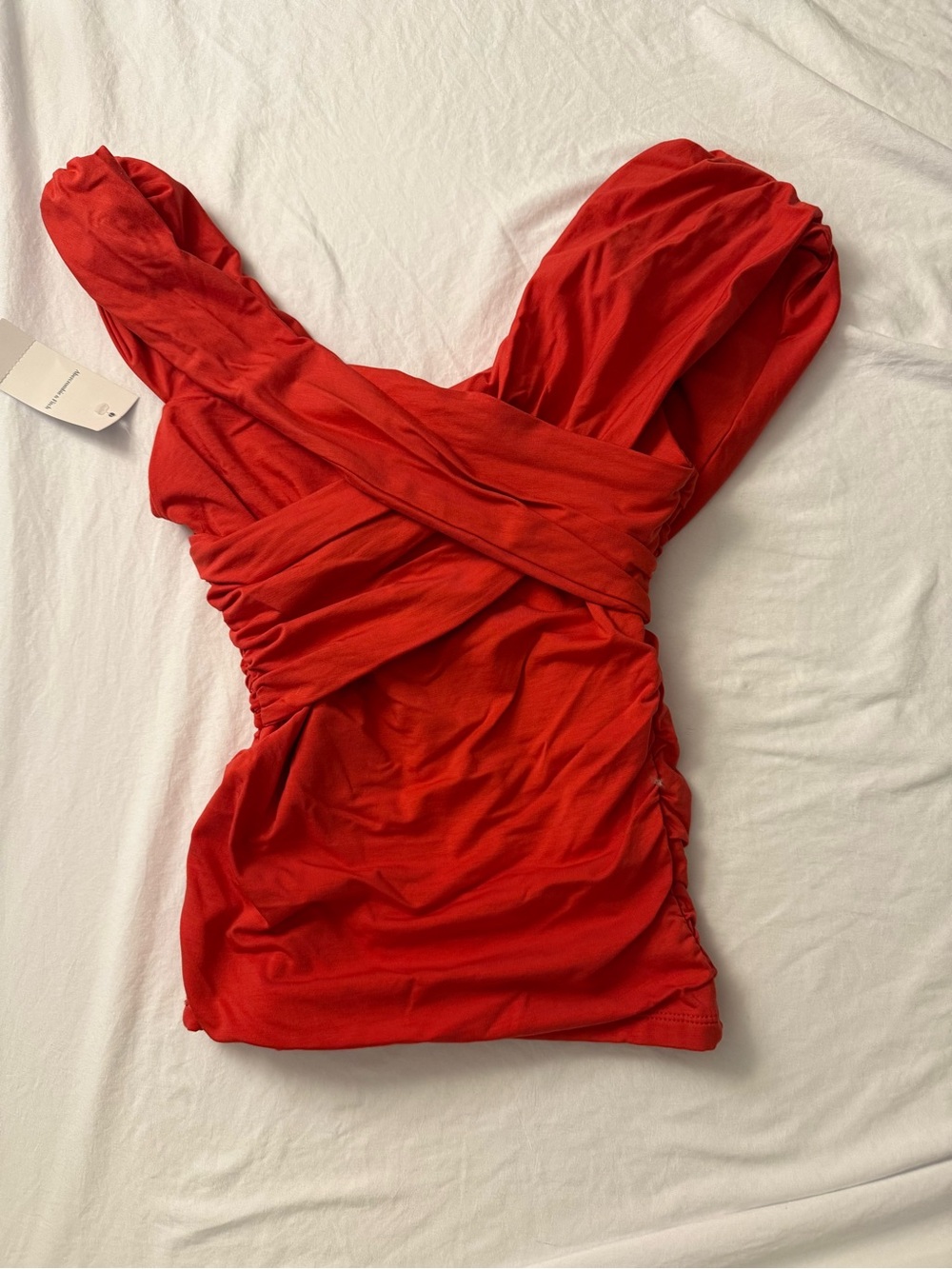 Abercrombie & Fitch Red Ruched Cross-Front Women's Top